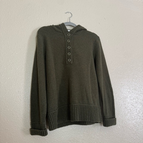 Jones New York Vintage Moss Green Hooded Sweater - Picture 4 of 4